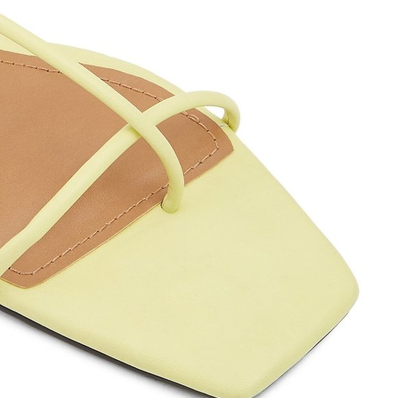 Who What Wear Zander strappy square toe sandals in lime - Picture 4 of 7